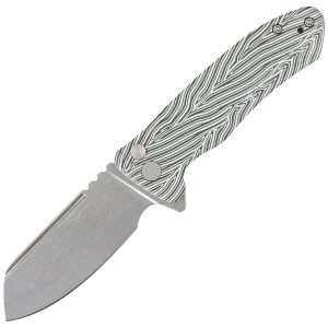 Nóż składany Kubey Creon White/Green G10, Damascus (KU336A)-1