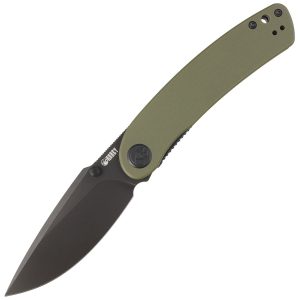 Nóż składany Kubey Momentum Green G10, Dark Stonewashed AUS-10 by Sherif Manganas (KU344G)-1