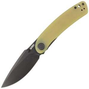 Nóż składany Kubey Momentum Yellow G10, Dark Stonewashed AUS-10 by Sherif Manganas (KU344F)-1