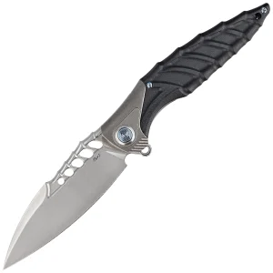 Nóż składany RikeKnife Thor 7 Integral Titanium/Black G10, Satin 154CM (RK-THOR7-B)-1