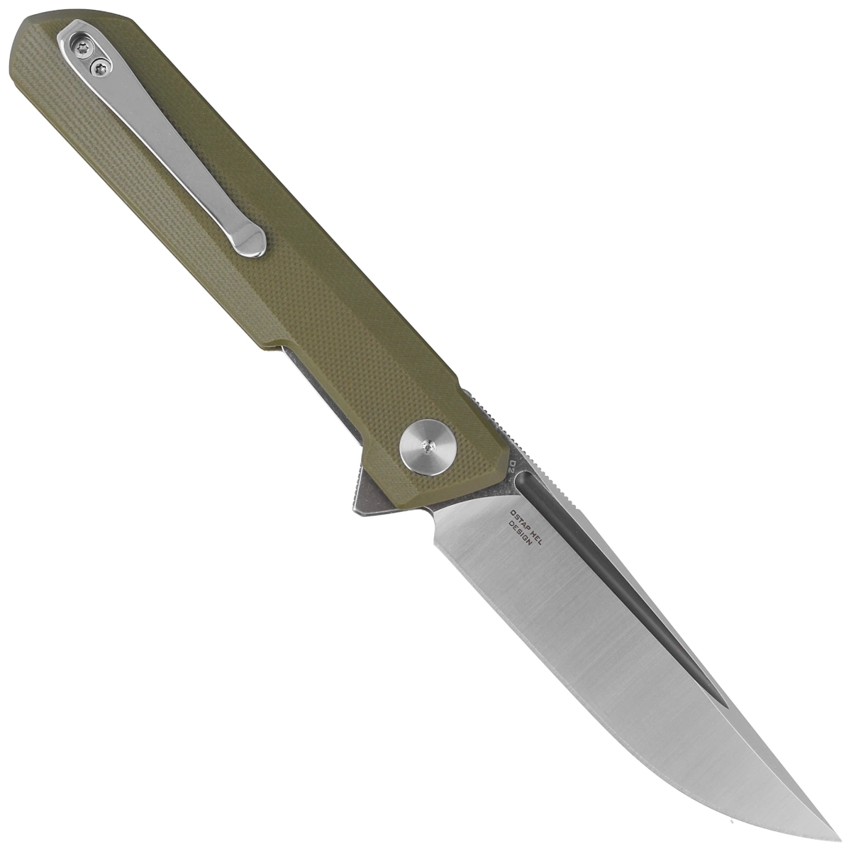 Nóż składany Bestechman Dundee OD Green G10, Grey PVD / Satin D2 by Ostap Hel (BMK01E) 2 Nóż składany Bestechman Dundee OD Green G10, Grey PVD / Satin D2 by Ostap Hel (BMK01E)-2