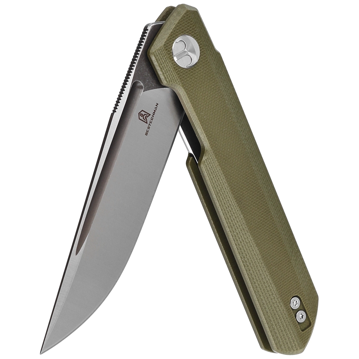 Nóż składany Bestechman Dundee OD Green G10, Grey PVD / Satin D2 by Ostap Hel (BMK01E) 3 Nóż składany Bestechman Dundee OD Green G10, Grey PVD / Satin D2 by Ostap Hel (BMK01E)-3