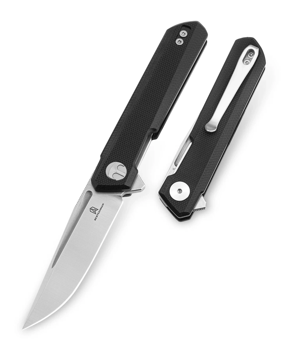 Nóż składany Bestechman Mini Dundee Black G10, Stonewashed / Satin D2 by Ostap Hel (BMK03A) 1 Nóż składany Bestechman Mini Dundee Black G10, Stonewashed / Satin D2 by Ostap Hel (BMK03A)-1