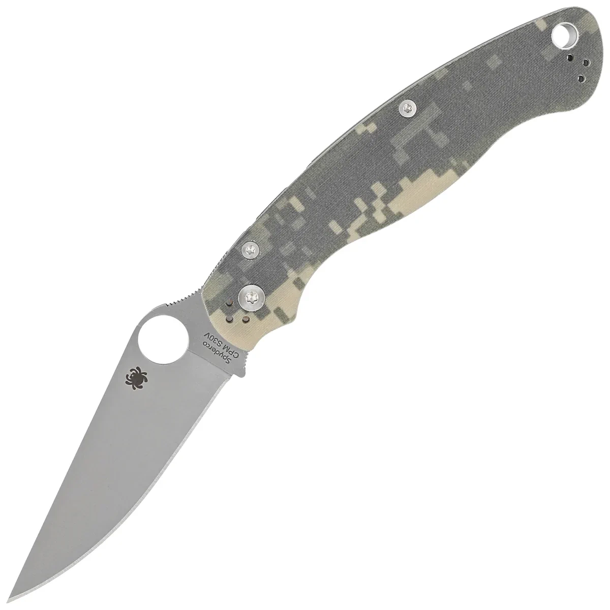 Nóż składany Spyderco Military 2 Digital Camo G10, Satin CPM S30V by Sal, Eric Glesser (C36GPCMO2) 1 Nóż składany Spyderco Military 2 Digital Camo G10, Satin CPM S30V by Sal, Eric Glesser (C36GPCMO2)-1