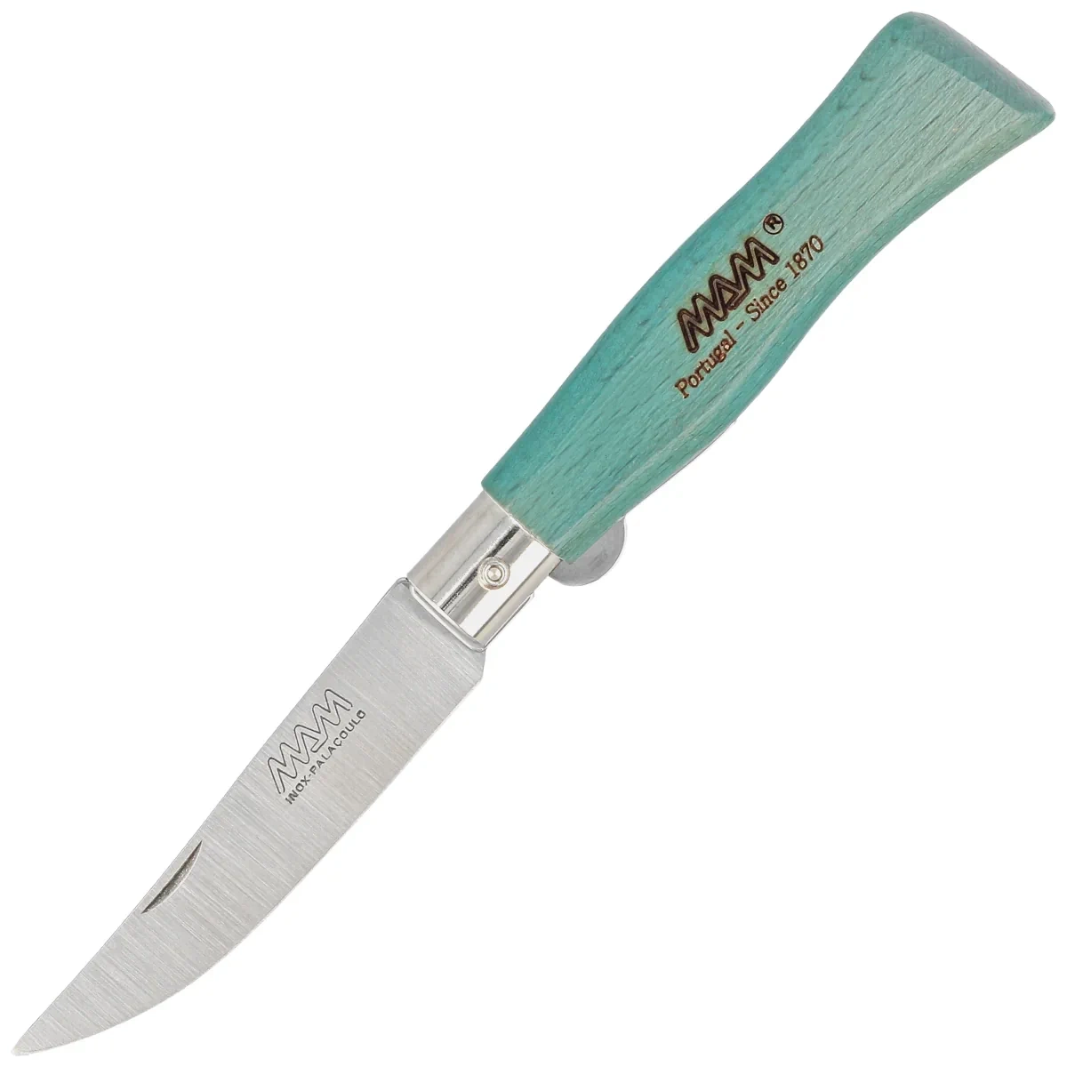 Nóż składany MAM Douro Blade Lock Turquoise Beech Wood, Inox HW, Satin 420 (2006-TU) 1 Nóż składany MAM Douro Blade Lock Turquoise Beech Wood, Inox HW, Satin 420 (2006-TU)-1