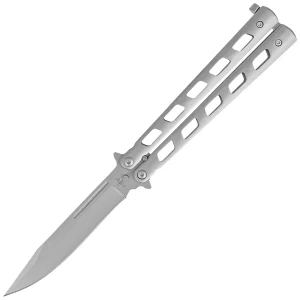 Nóż motylkowy Third Decor Habitat Balisong Grey Stainless Steel, Satin 420 (10967)-1