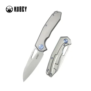 Nóż składany Kubey Vagrant Gray Titanium, Beadblasted CPM S35VN by Maksim Tkachuk (KB284F)-1
