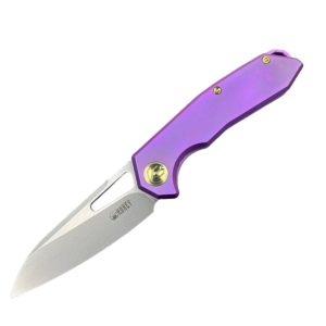 Nóż składany Kubey Vagrant Purple Titanium, Beadblasted CPM S35VN by Maksim Tkachuk (KB284D)-1