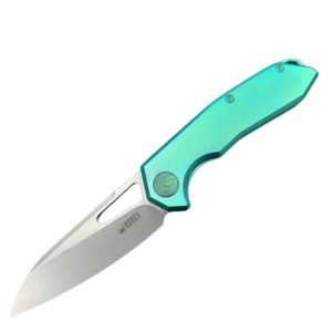Nóż składany Kubey Vagrant Green Titanium, Beadblasted CPM S35V by Maksim Tkachuk (KB284C)-1