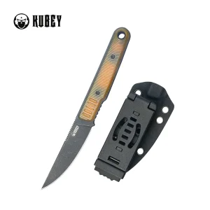 Nóż Kubey JL Kwaiken Fixie Bead Blasted Ultem, Black Stonewashed 14C28N by Justin Lundquist (KU355D)-1
