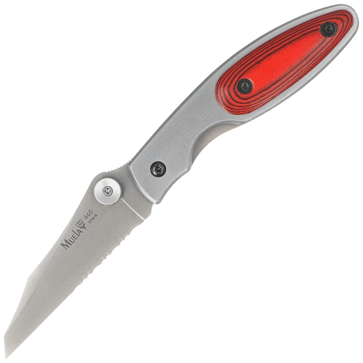 Nóż składany Muela KSC-7R Gray Aluminium/Red Pakka Wood, Satin 440C 1 Nóż składany Muela KSC-7R Gray Aluminium/Red Pakka Wood, Satin 440C-1