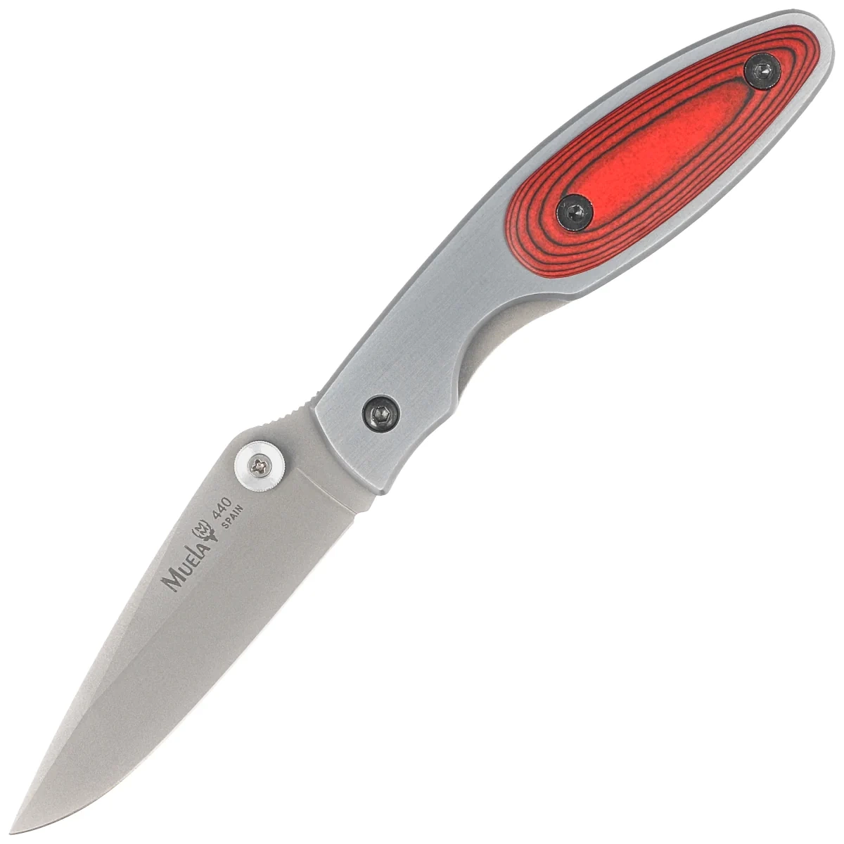 Nóż składany Muela KMC-7R Gray Aluminium/Red Pakka Wood, Satin 440C 1 Nóż składany Muela KMC-7R Gray Aluminium/Red Pakka Wood, Satin 440C-1