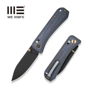 Nóż składany We Knife Bougie Banter Blue Titanium, Black Stonewashed CPM S45VN by Ben Petersen (WE24009-1)-1