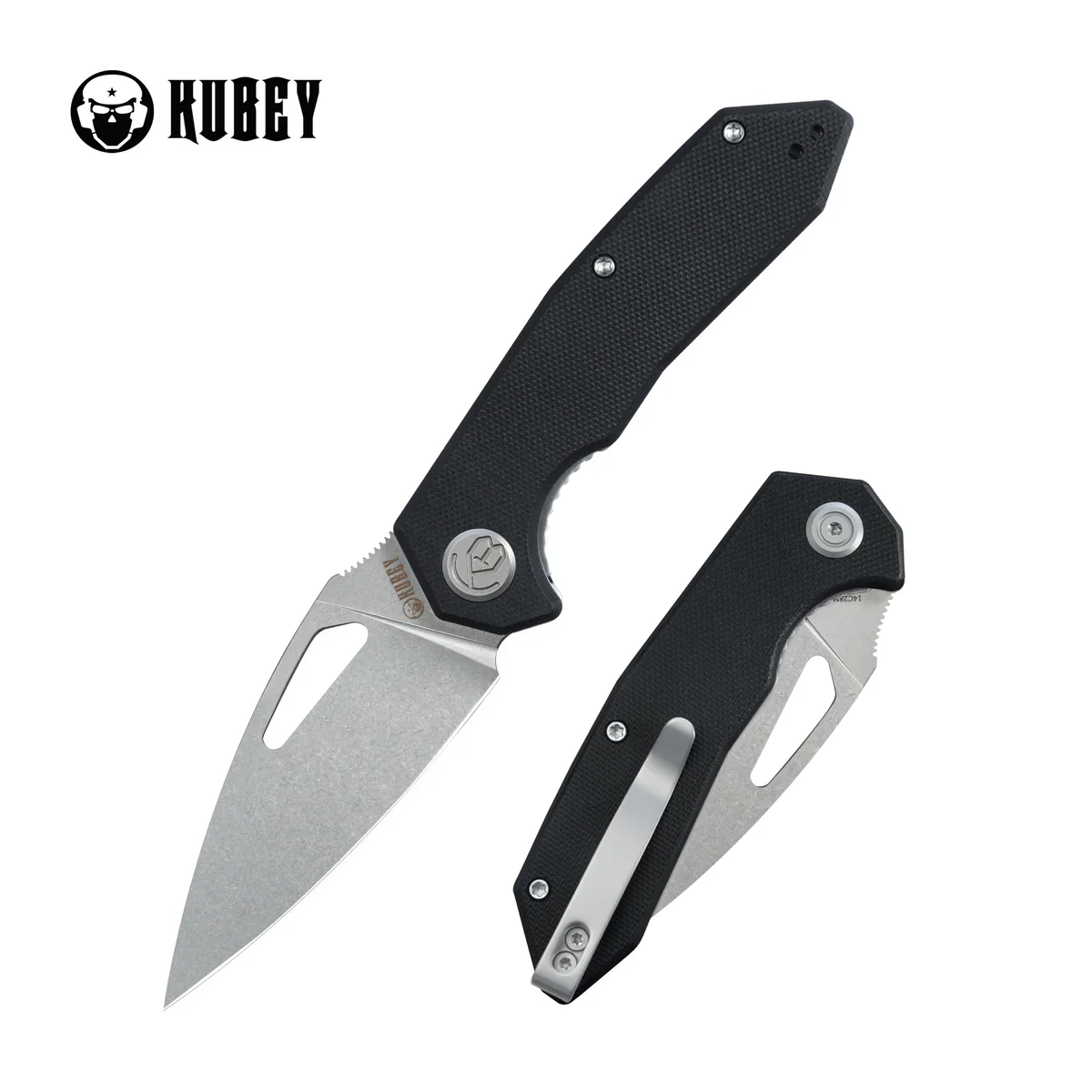 Nóż składany Kubey Coeus KU122U Black G10, Stonewashed 14C28N 1 Nóż składany Kubey Coeus KU122U Black G10, Stonewashed 14C28N-1