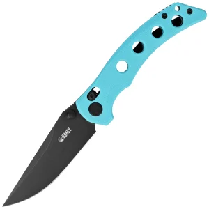 Nóż składany Kubey Hound KU172D Light Blue G10, Blackwashed 14C28N by Maksim Tkachuk-1