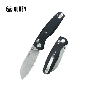 Nóż składany Kubey Breeze Black G10, Stonewashed 14C28N by Caleb Waldman (KU288A)-1