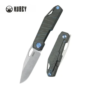 Nóż składany Kubey Verijero Flamed Titanium, Stonewashed 14C28N by George Ovchinnikov (KB340F)-1