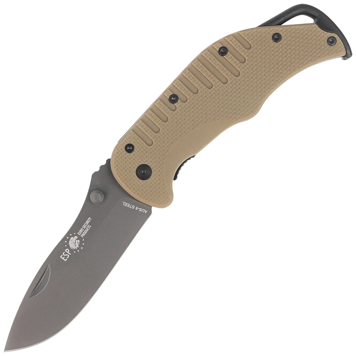 Nóż składany ESP EK-KB-01 Khaki/Black PA66 Polyamide, Titanium Gray PVD AUS-8 1 Nóż składany ESP EK-KB-01 Khaki/Black PA66 Polyamide, Titanium Gray PVD AUS-8-1