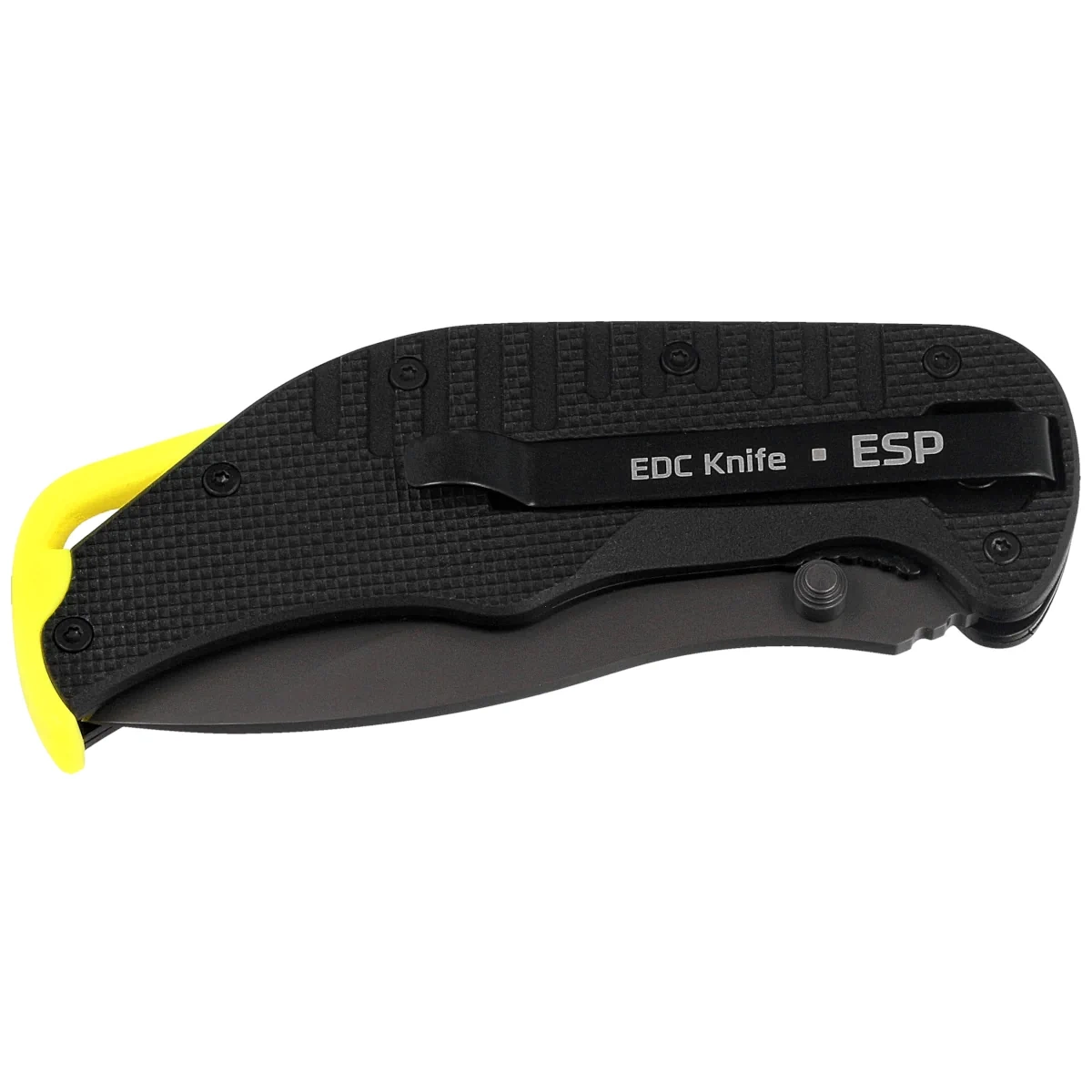 Nóż składany ESP EK-BY-01 Black/Yellow PA66 Polyamide, Titanium Gray PVD AUS-8 2 Nóż składany ESP EK-BY-01 Black/Yellow PA66 Polyamide, Titanium Gray PVD AUS-8-2