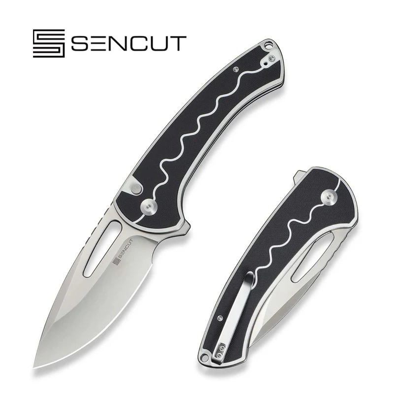 Nóż składany Sencut Squiggy White / Black G10, Satin 9Cr18MoV (S24082A-1)