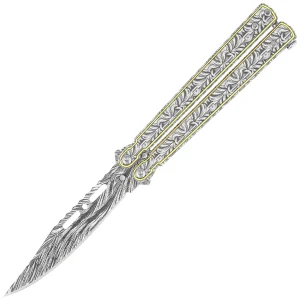 Nóż motylek Martinez Albainox Classic Damask Stainless Steel, Damascus Pattern 3Cr13MoV (02236)-1