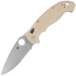 Nóż składany Spyderco Manix 2 XL Brown Canvas Micarta, Satin CPM Cru-Wear by Eric Glesser (C95MPCW2)-1