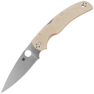 Nóż składany Spyderco Native Chief Brown Canvas Micarta, Satin CPM Cru-Wear by Sal Glesser (C244MPCW)-1