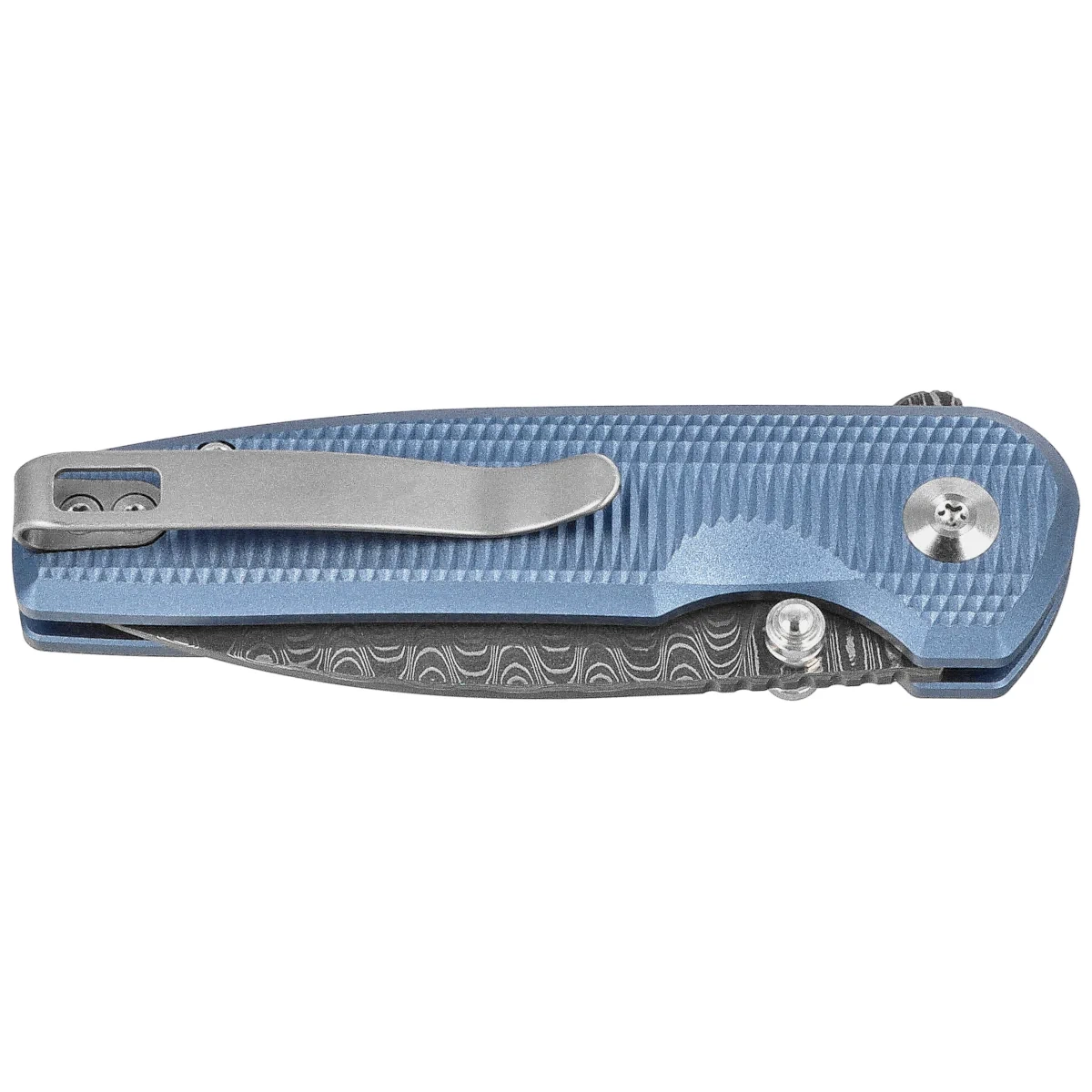 Nóż składany Civivi Mini Shakan Blue Aluminium, Damascus (C20052F-DS1) 2 Nóż składany Civivi Mini Shakan Blue Aluminium, Damascus (C20052F-DS1)-2