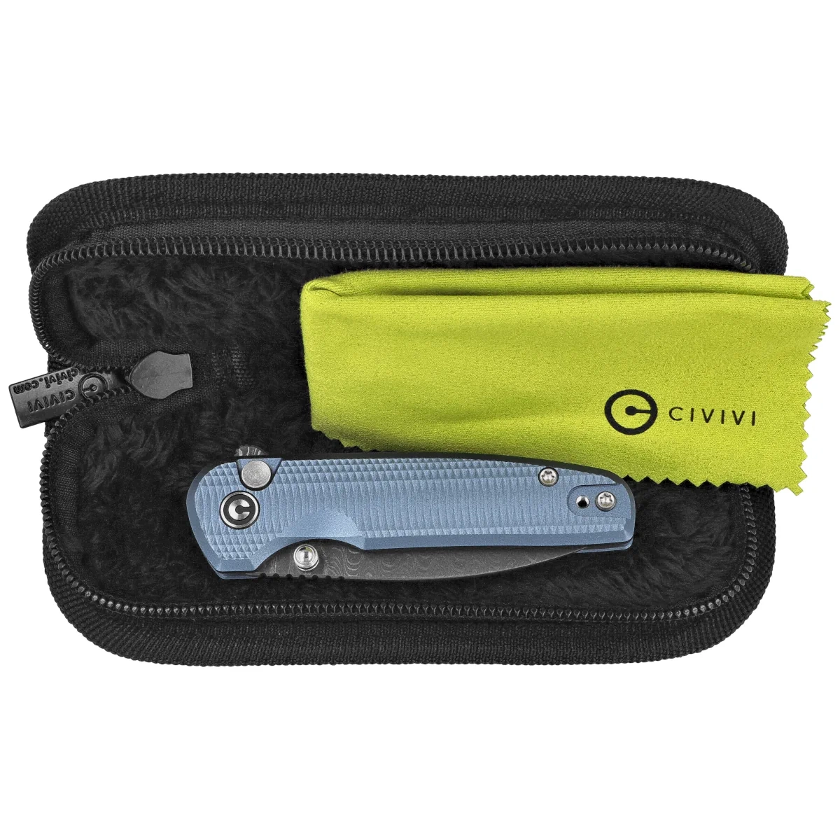 Nóż składany Civivi Mini Shakan Blue Aluminium, Damascus (C20052F-DS1) 3 Nóż składany Civivi Mini Shakan Blue Aluminium, Damascus (C20052F-DS1)-3