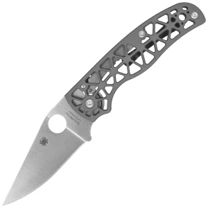 Nóż składany Spyderco Edgerati Gray Aluminium, Satin CPM S30V by Sal Glesser (C266ALP)-1