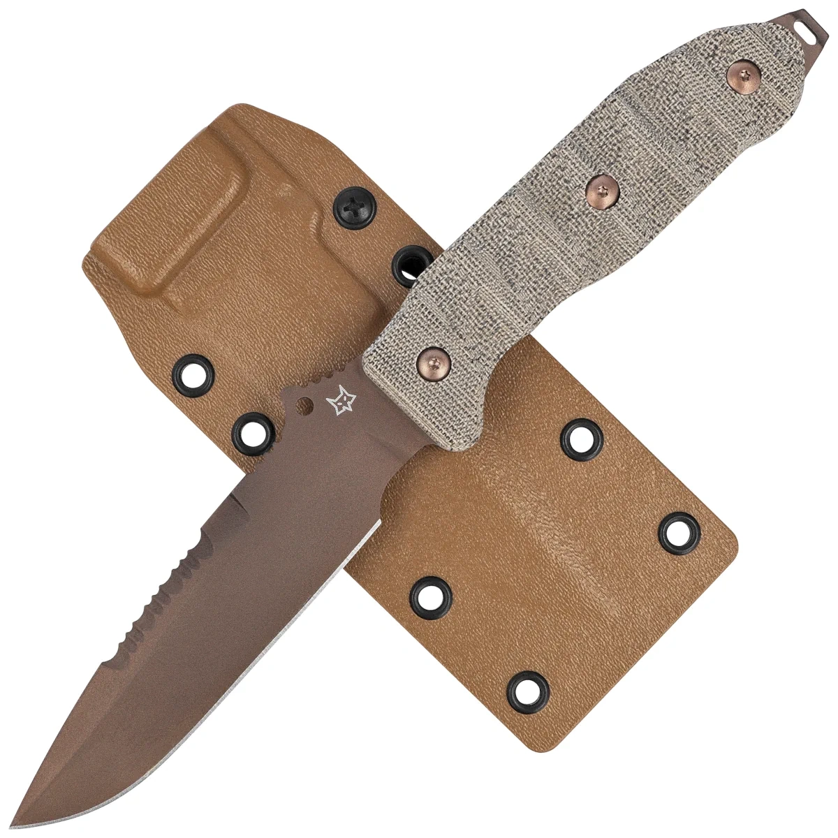 Nóż Fox Audax OD Green Canvas Micarta, Bronze PVD Becut by Trinova Solutions (FX-615) 2 Nóż Fox Audax OD Green Canvas Micarta, Bronze PVD Becut by Trinova Solutions (FX-615)-2