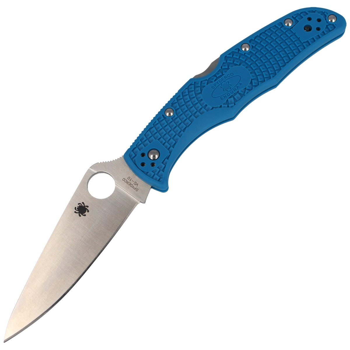 Nóż Spyderco Endura 4 FRN Blue Flat Ground Plain (C10FPBL) 1 Nóż Spyderco Endura 4 FRN Blue Flat Ground Plain (C10FPBL)-1