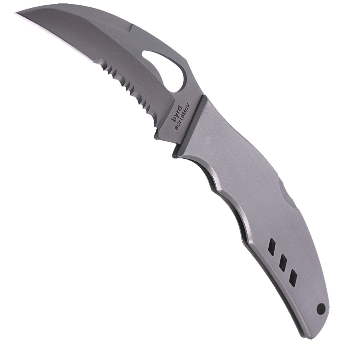 Nóż składany Spyderco Byrd Crossbill Stainless, Combo 8Cr13MoV (BY07PS) 4 Nóż składany Spyderco Byrd Crossbill Stainless, Combo 8Cr13MoV (BY07PS)-4