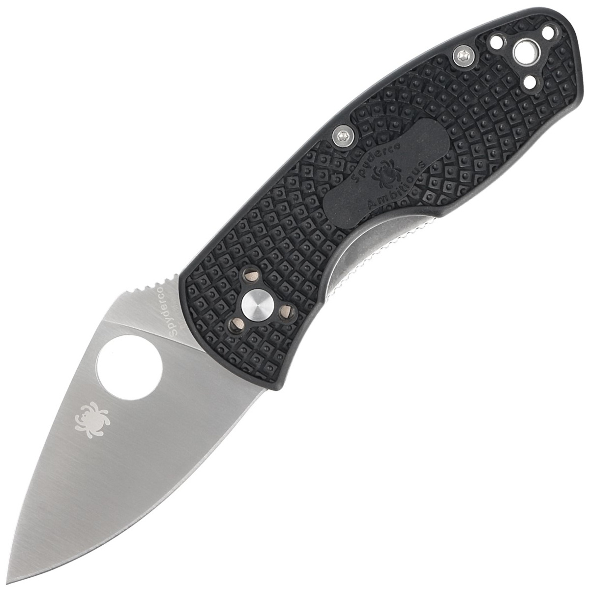 Nóż składany Spyderco Ambitious Black FRN, Plain 8Cr13MoV (C148PBK) 1 Nóż składany Spyderco Ambitious Black FRN, Plain 8Cr13MoV (C148PBK)-1