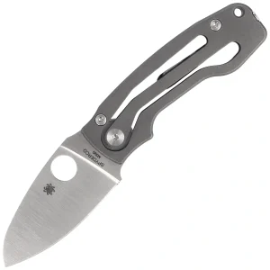 Nóż składany Spyderco Pits 2 Slipit Gray Titanium, Satin M390 by Mike Read (C269TIP)-1