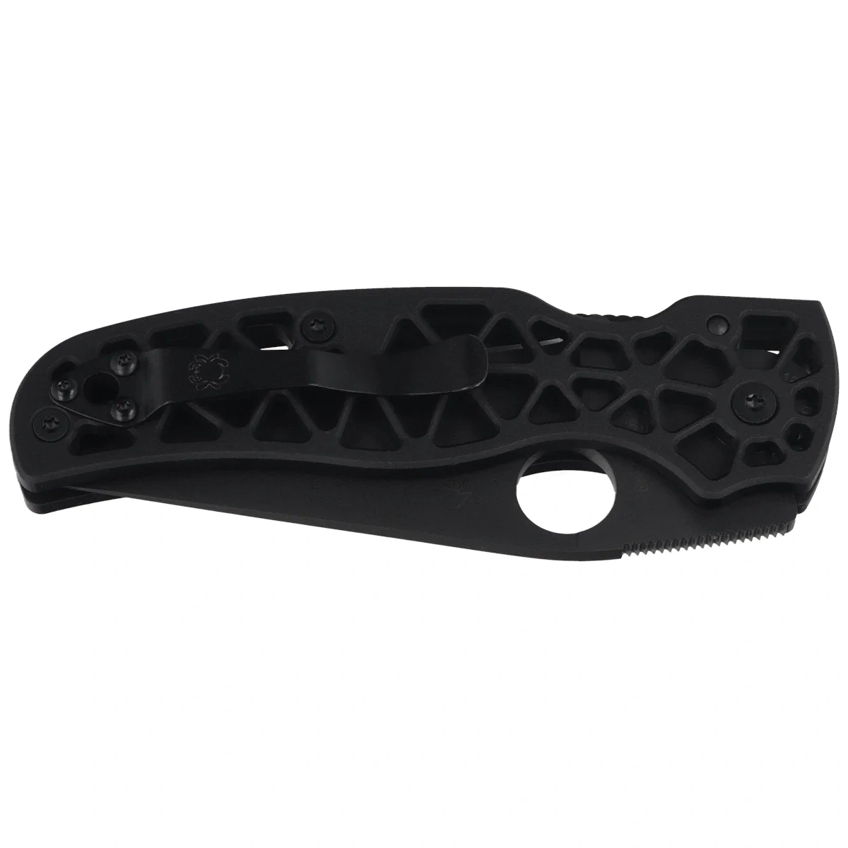 Nóż składany Spyderco Edgerati Black Aluminium, Black DLC CPM S30V by Sal Glesser (C266BKALBKP) 2 Nóż składany Spyderco Edgerati Black Aluminium, Black DLC CPM S30V by Sal Glesser (C266BKALBKP)-2