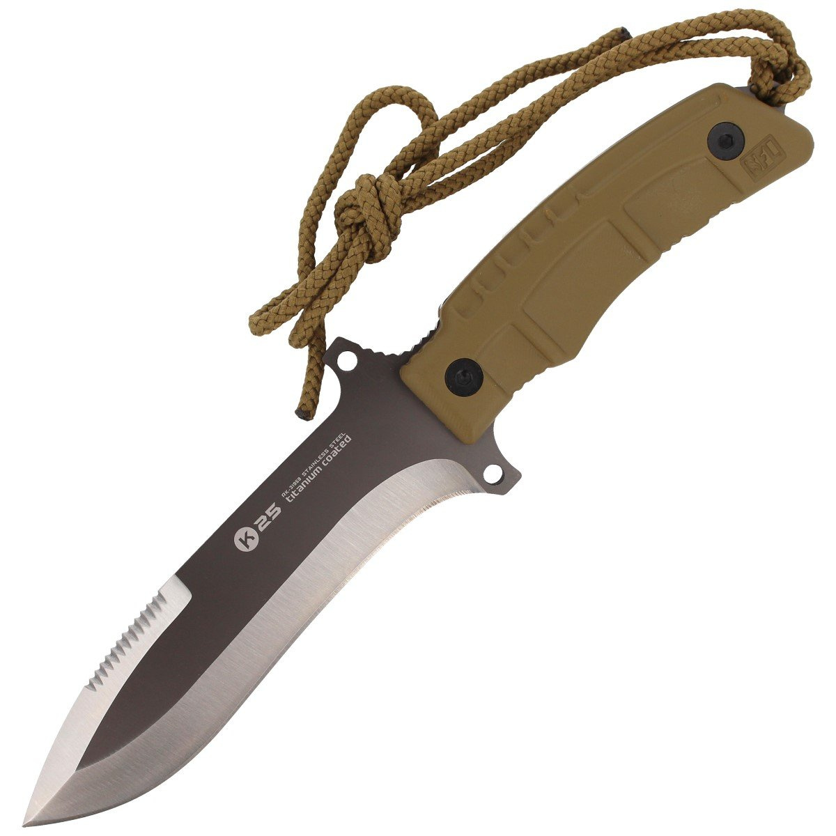 Nóż K25 Tactical Coyote SFL, Titanium Coated z ostrzałką (31959) 1 jpg