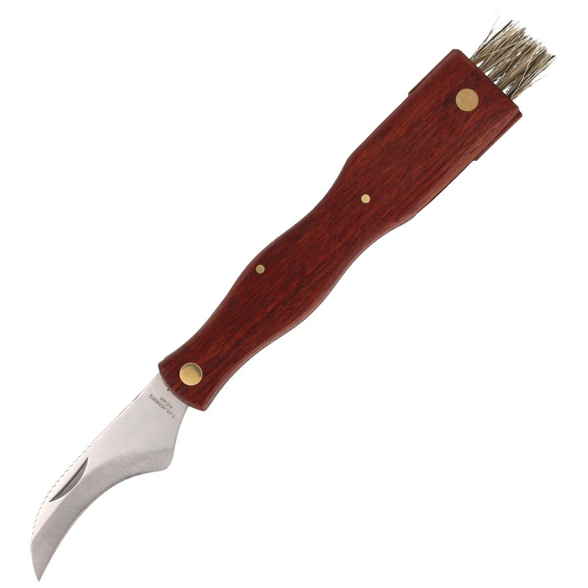 Nóż składany do grzybów Herbertz Solingen Brown Wood, Satin (211111) 1 jpg