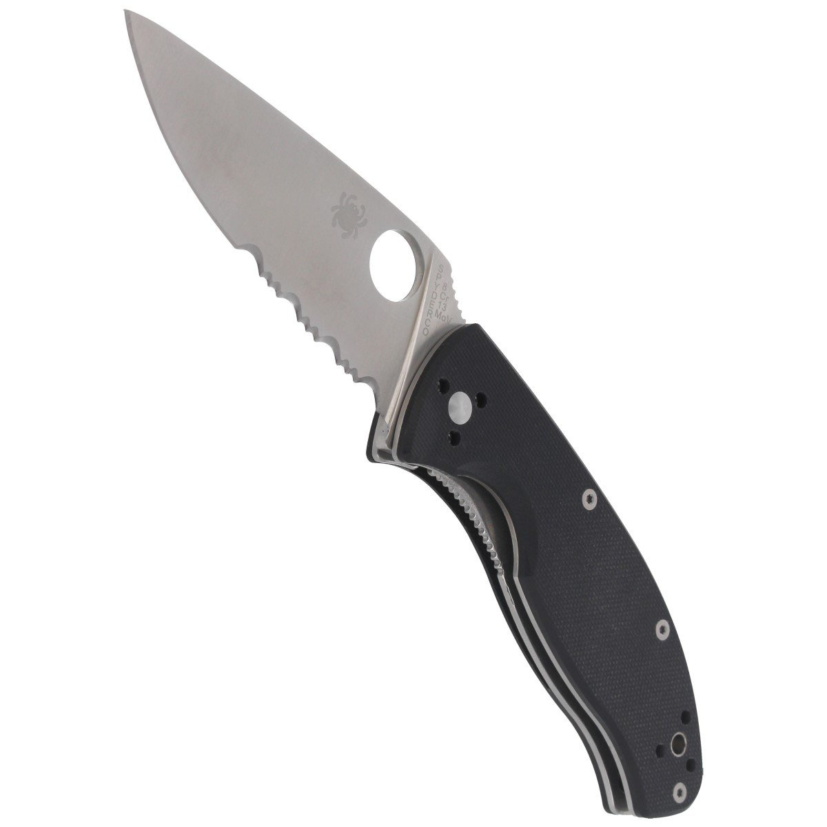 Nóż składany Spyderco Tenacious Black G10, Satin Combo 8Cr13MoV by Eric Glesser (C122GPS) 4 jpg