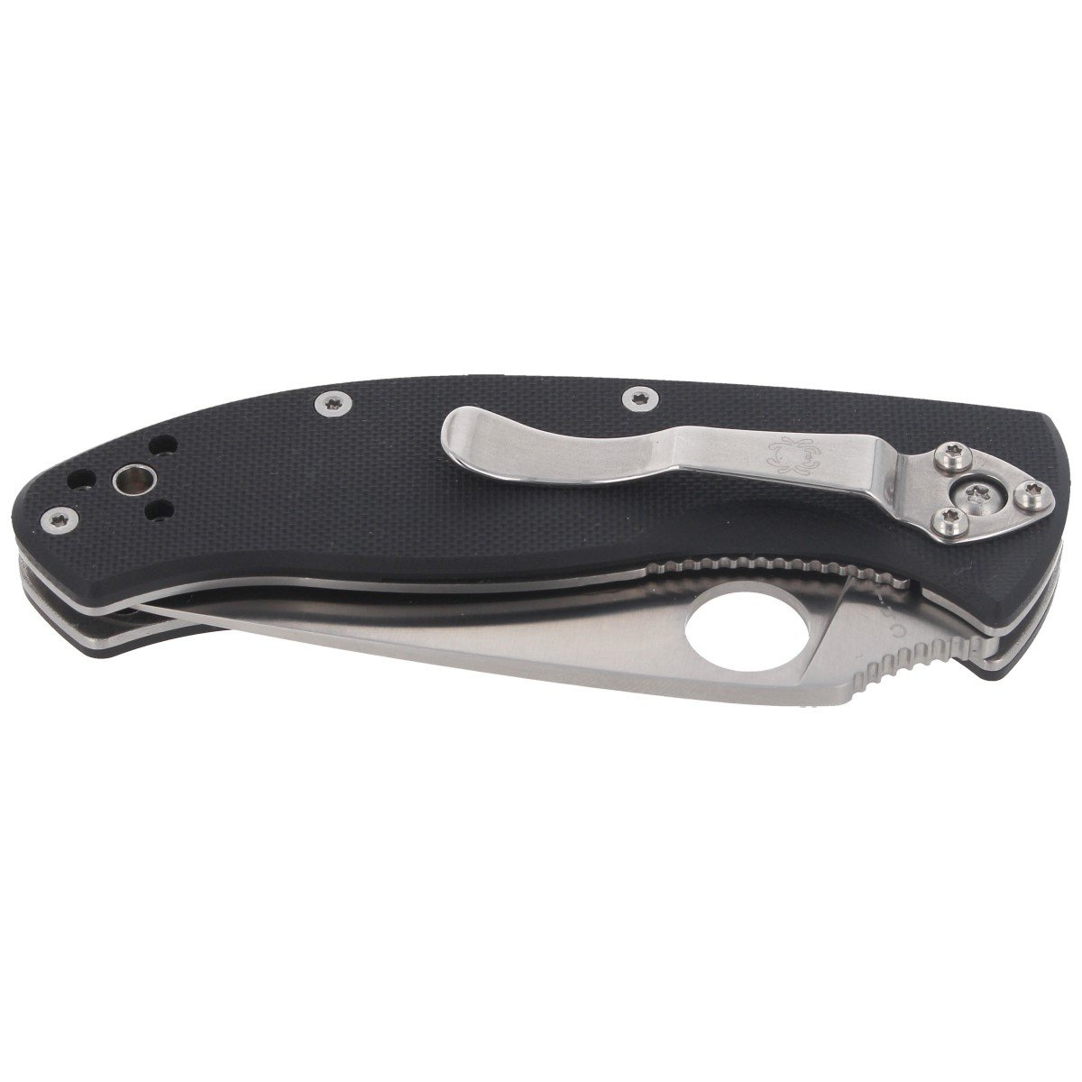 Nóż składany Spyderco Tenacious Black G10, Satin Combo 8Cr13MoV by Eric Glesser (C122GPS) 6 jpg