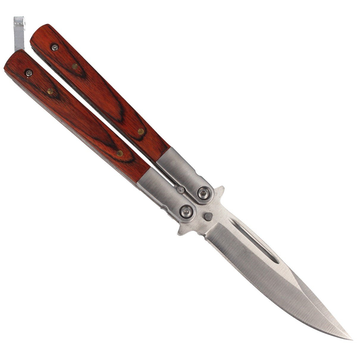 Nóż motylek Martinez Albainox Balisong Wood 88mm (02070) 3 jpg
