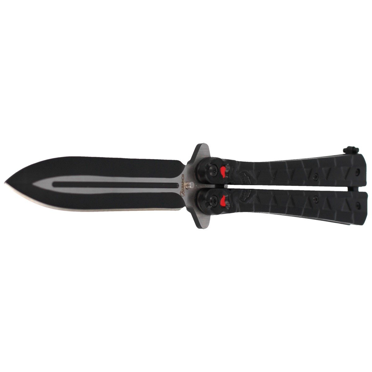 Nóż motylek Martinez Albainox Balisong Black Calavera (02097) 2 jpg