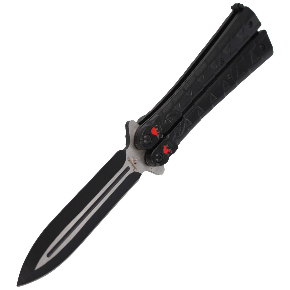 Nóż motylek Martinez Albainox Balisong Black Calavera (02097) 6 jpg