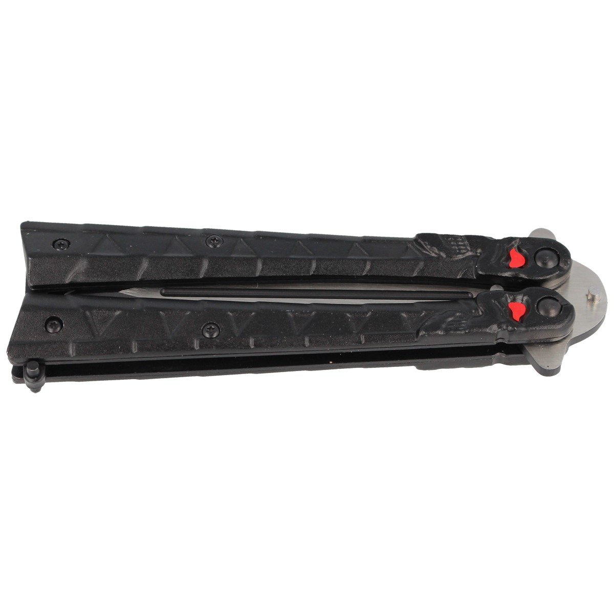 Nóż motylek Martinez Albainox Balisong Black Calavera (02097) 4 jpg