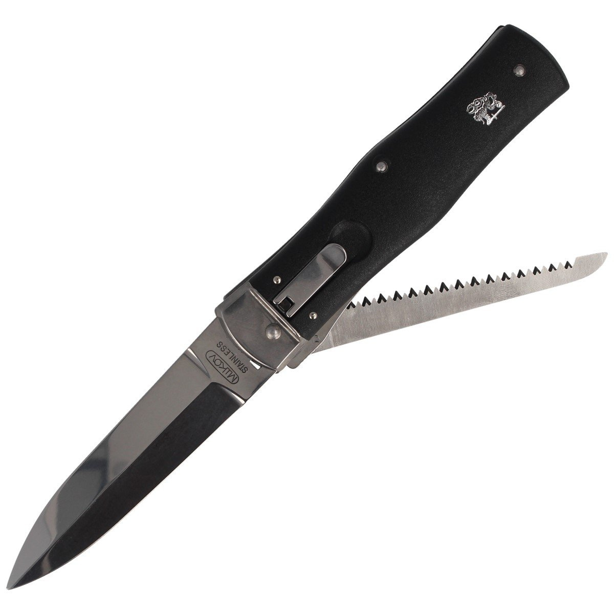 Nóż sprężynowy Mikov Predator ABS z Piłą (241-NH-2/KP BLACK) 1 jpg