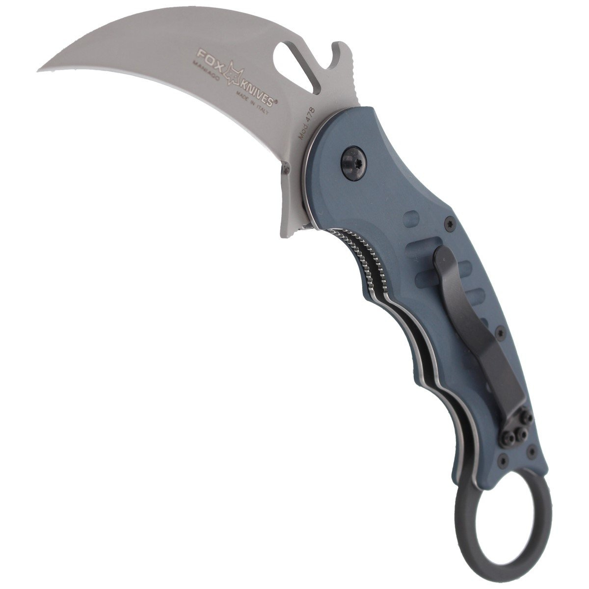 Nóż składany Fox Karambit w/ Emerson Wave Grey Aluminium, Sandblasted N690Co (478) 5 jpg