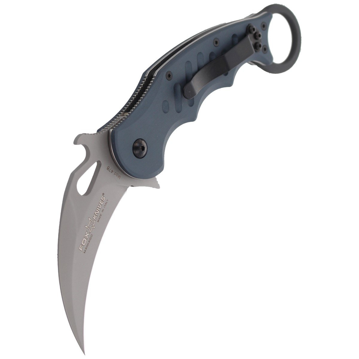 Nóż składany Fox Karambit w/ Emerson Wave Grey Aluminium, Sandblasted N690Co (478) 6 jpg