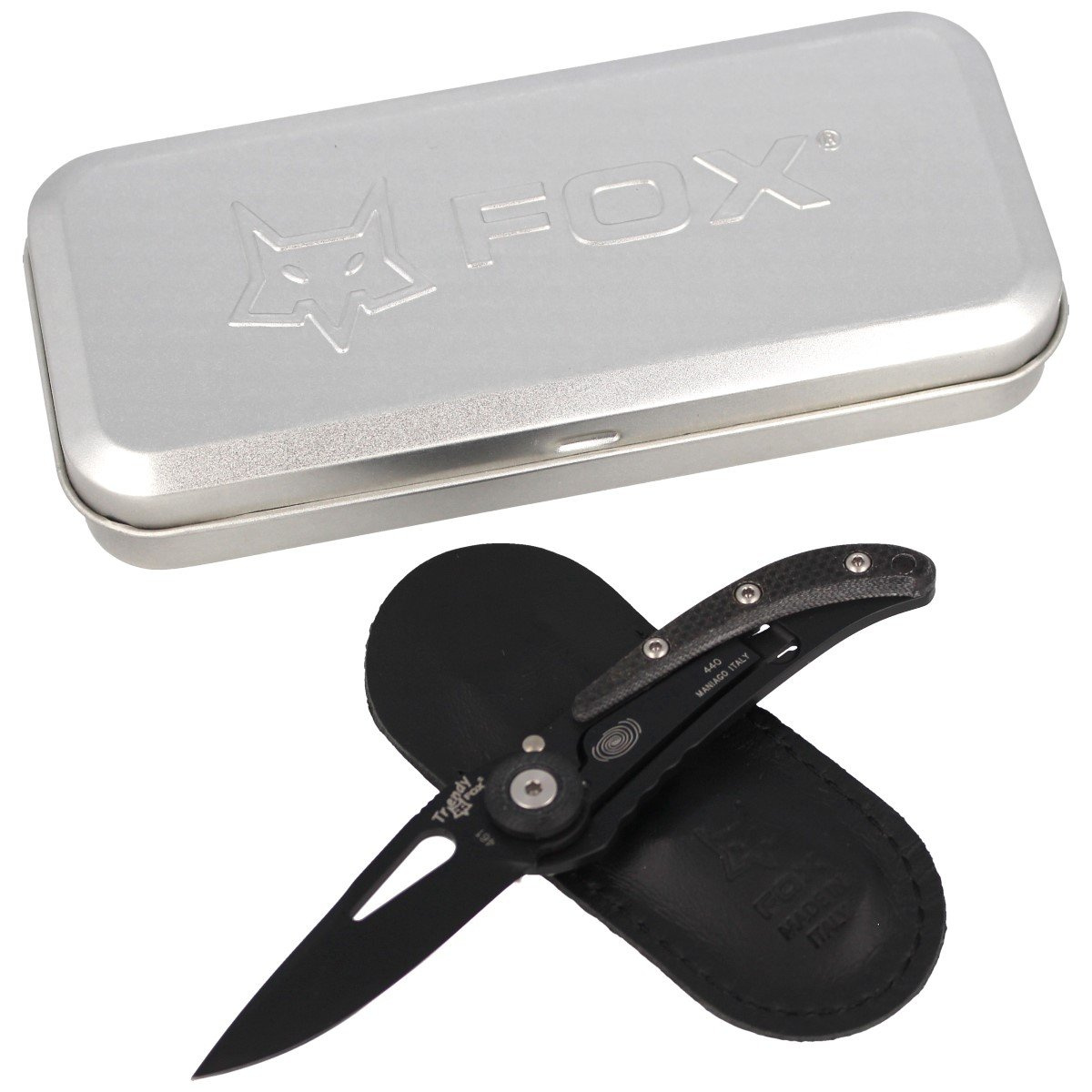 Nóż składany Fox Trendy Black G10, Black PVD 440C by Moris Baroni (461G10) 3 jpg