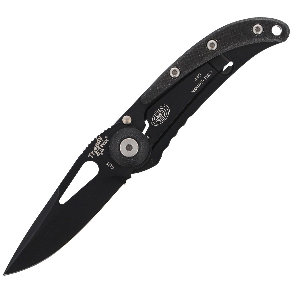 Nóż składany Fox Trendy Black G10, Black PVD 440C by Moris Baroni (461G10) 1 jpg