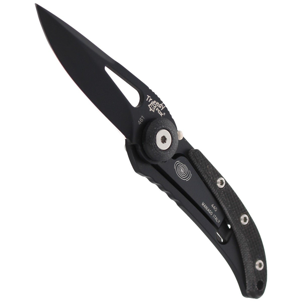 Nóż składany Fox Trendy Black G10, Black PVD 440C by Moris Baroni (461G10) 6 jpg
